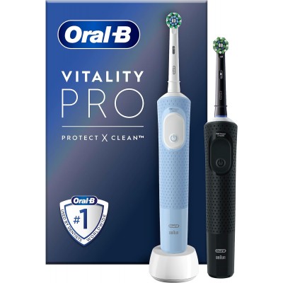 مسواک برقی دو قلو اورال بی مدل vitality pro آبی