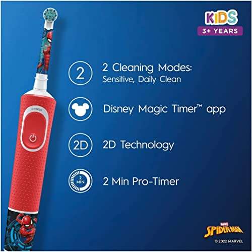 مسواک برقی کودک Oral-B مدل Spiderman با کیف مسافرتی