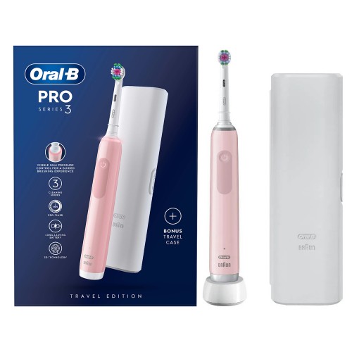 مسواک برقی اورال بی مدل pro series3 صورتی