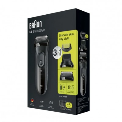 ریش تراش سری 3 پیرایشگر براون مدل 3000 BT